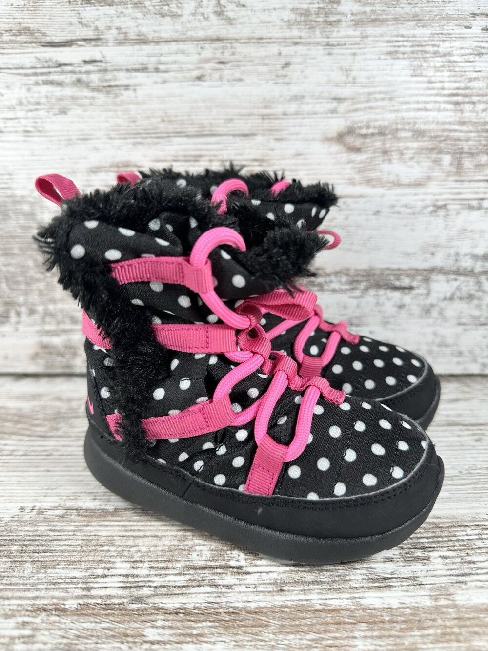 Toddler Nike Roshe One Hi Black/Pink Sneakerboot Sz 6C